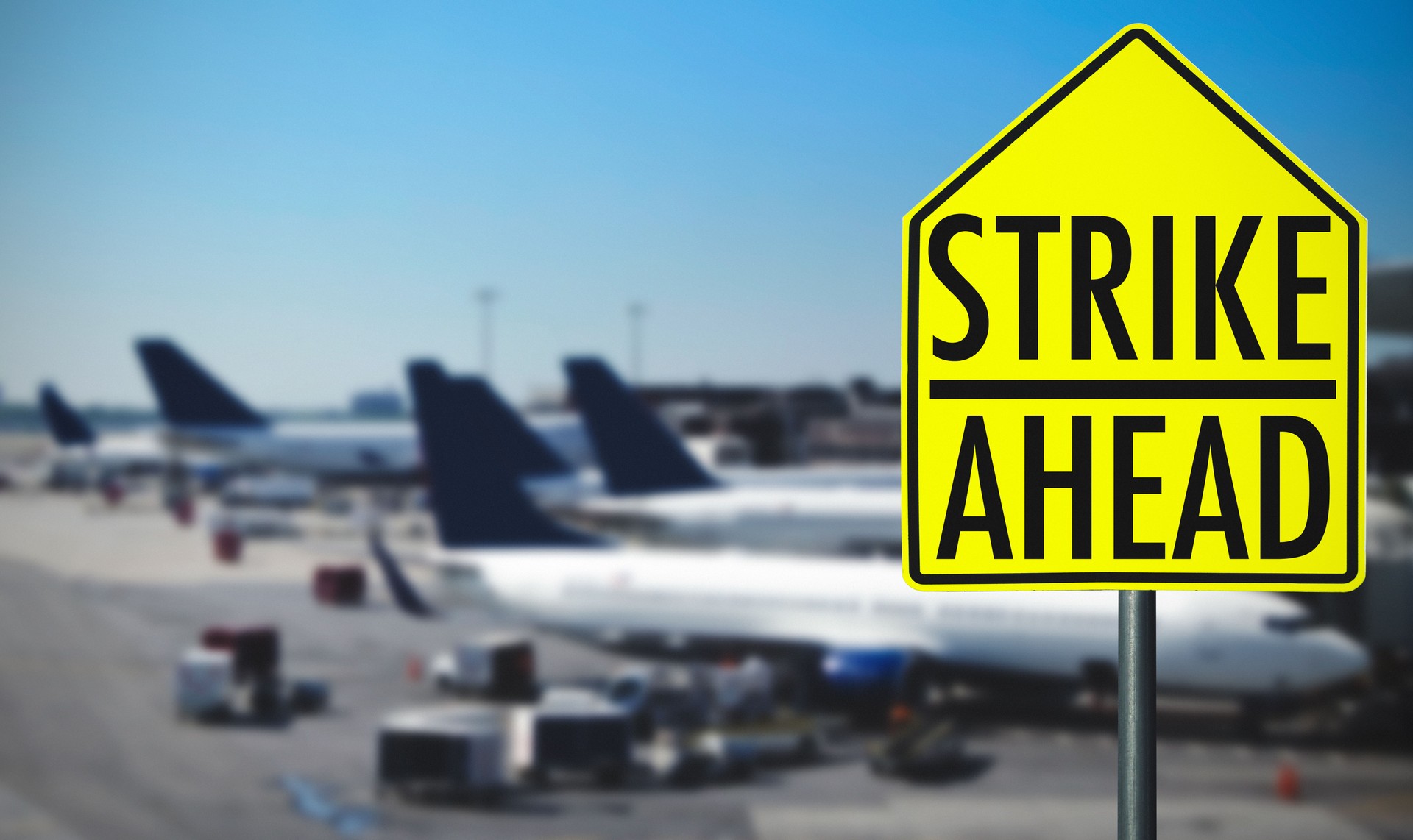 Vols grève street signe à l'aéroport